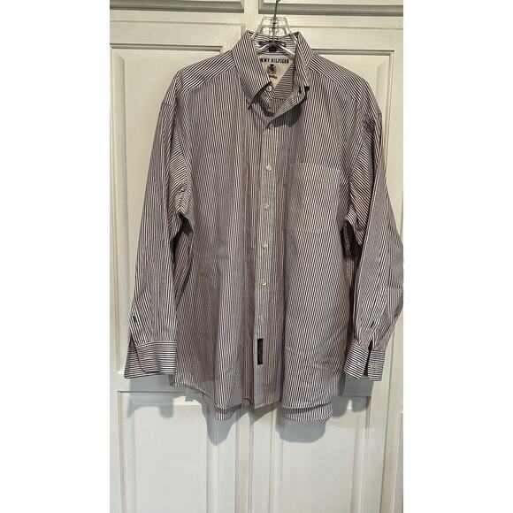 Tommy Hilfiger Men 16.5 32-33 Shirt Striped Long Sleeve Button Down Dress Shirt - Picture 1 of 10